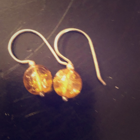 Amber bead earrings - Picture 1 of 1